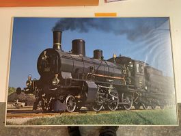 Dampflokomotive Bild gerahmt 1967 90.5 cm & 60.5 cm