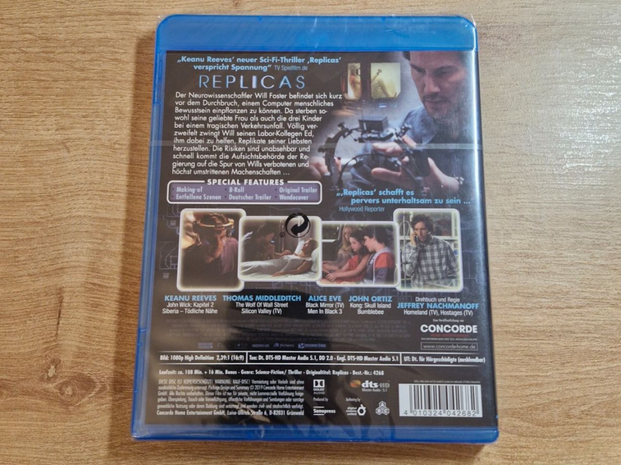 Tutti i DVDs: Replicas (2018) NEU OVP Bluray – Nuovo e nell'imballaggio originale da Pfungen venduto da Whitie 1