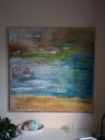 Acrylbild Meer Strand Abstrakt Modern Leinwand 100 x 100 cm 