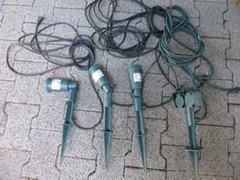 3x Garten-Spotlampen für E27 und eine Verteiler-Position
