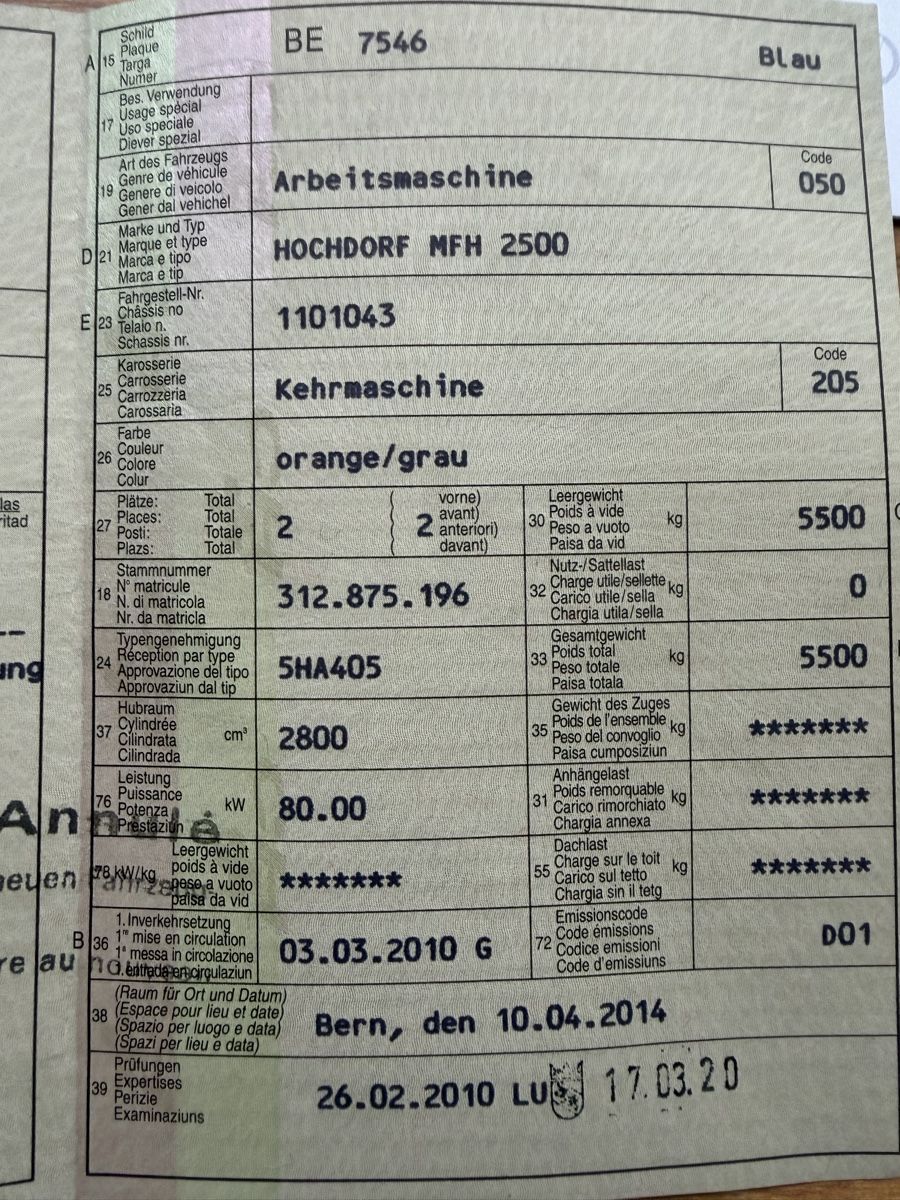 Tutte le macchine: Kehrmaschine MFH 2500 – Usato da Subingen venduto da Grace 5