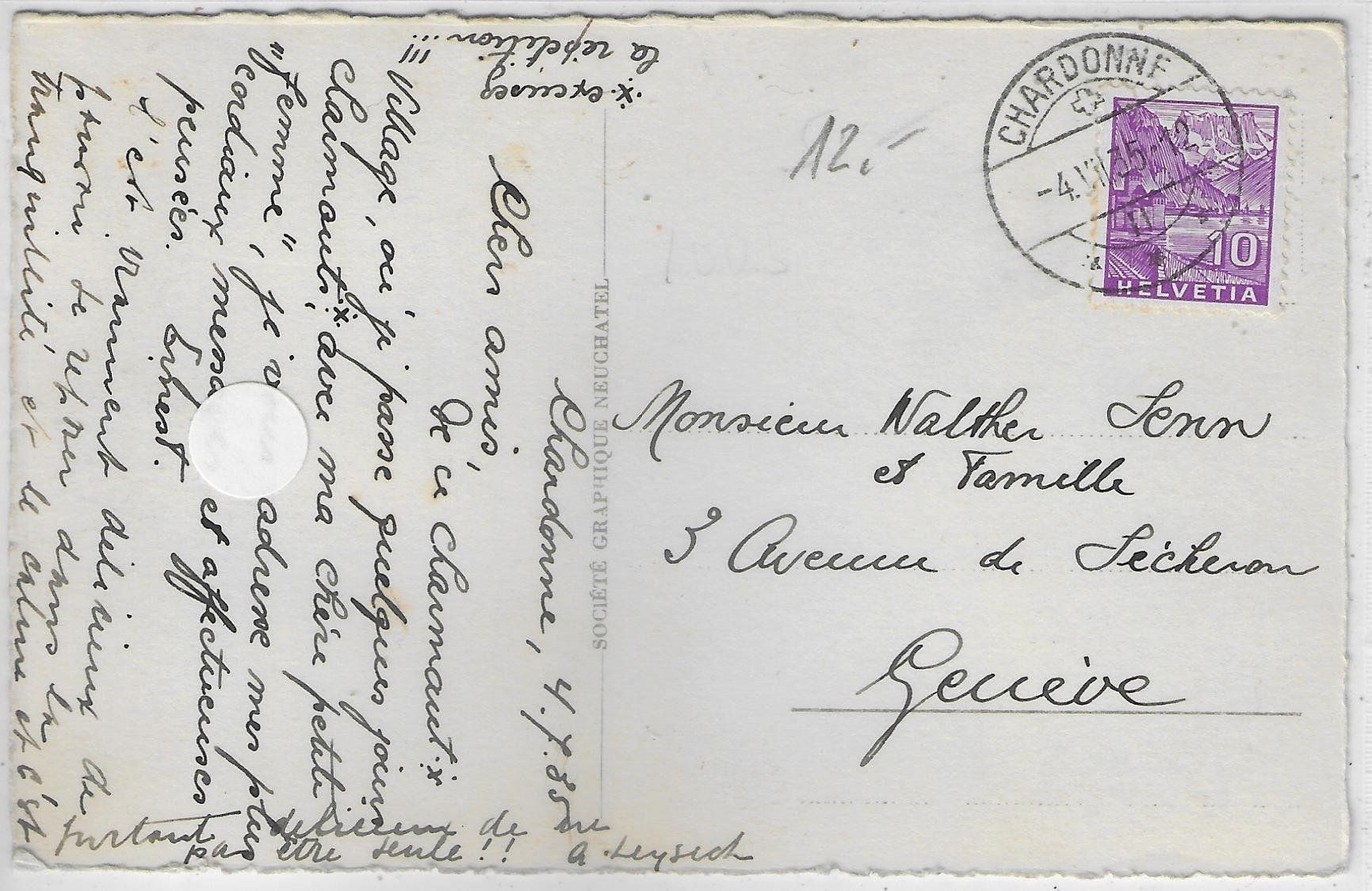 Cartoline postali: Chartonne et vue sur Vevey – Usato da Ettingen venduto da Kartenplanet 1