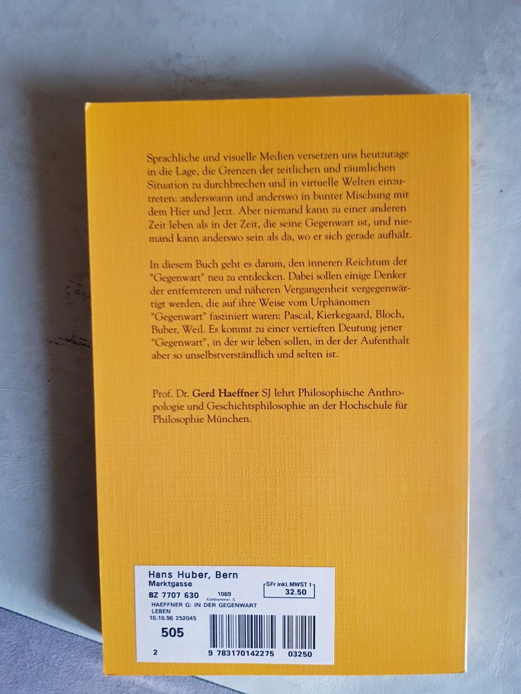 Libri: Gerd Haeffner - In der Gegenwart leben - 1996 – Usato da Walterswil BE venduto da Lonitti 6