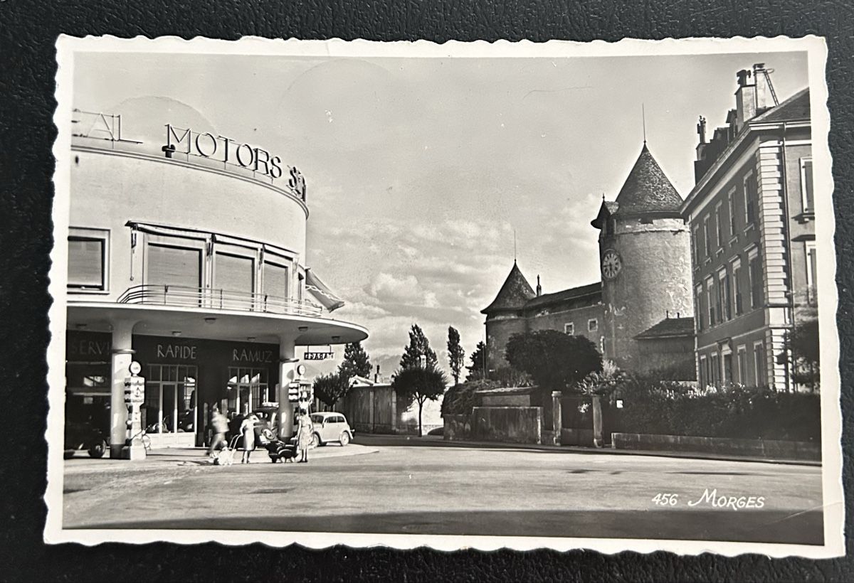 Cartoline postali: Morges alte Garage  – Usato da Horw venduto da Tellbub