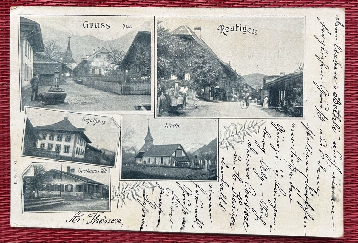 Cartoline postali: Gruss aus Reutigen5-Bildrig  – Usato da Horw venduto da Tellbub