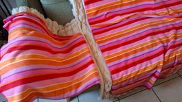 Couverture polaire à rayures multicolore occasion lot de 2