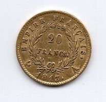 (1793) Frankreich, 20 Francs, 1813,  Napoleon, vz/stgl