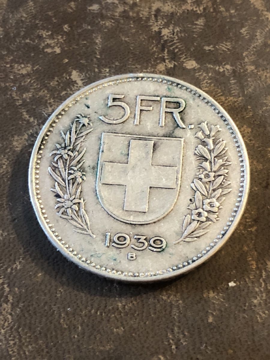 Tutti le monete: 5 Franken 1939 – Usato da Mühlethal venduto da nyffeler2815