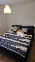 Bettgestell dunkelgrün Stoff Grösse 180x200 cm Demontiert