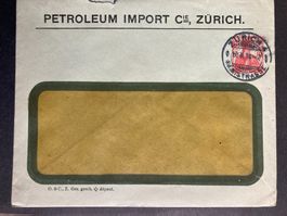Schweiz 1914 Firmen-GS 10 Rp Helvetia PETROLEUM IMPORT m.V.
