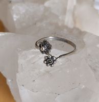 VINTAGE RING MIT MARKASITEN BLUMEN SILBER 925 VERSTELLBAR