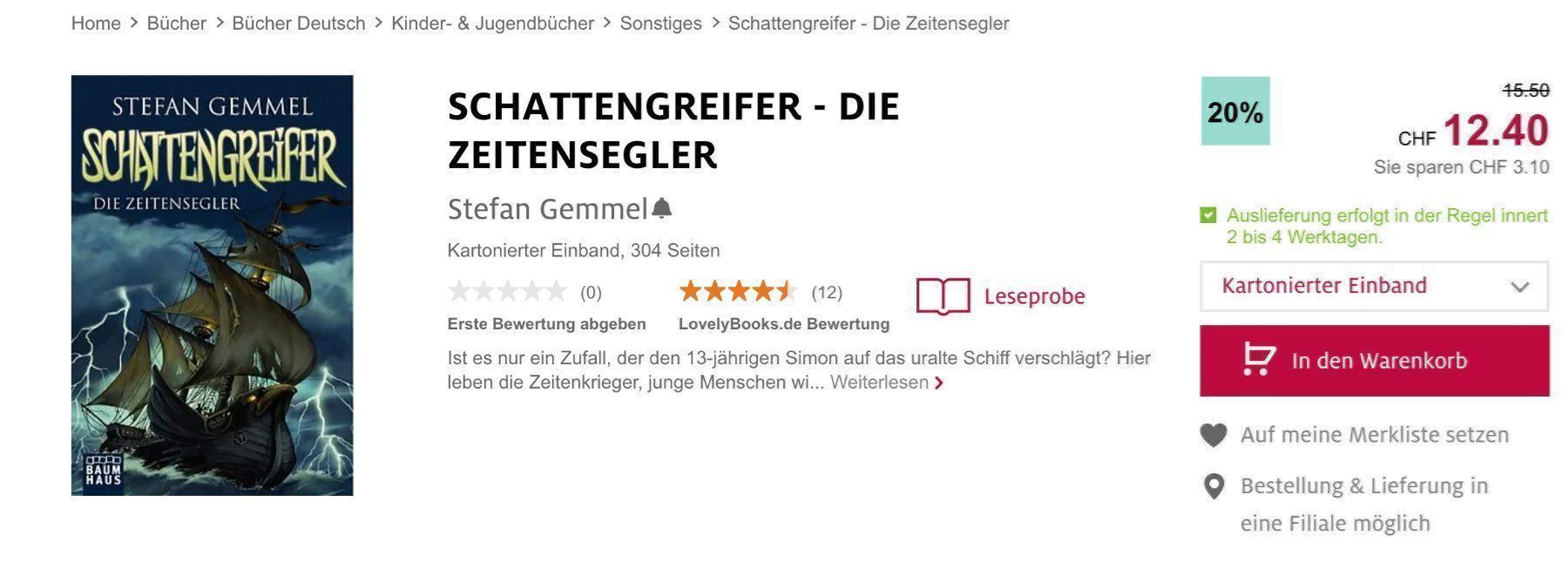 Bücher: Der Schattengreifer, Die Zeitensegler – Gebraucht aus Rothenburg von Kaulquappe55 1