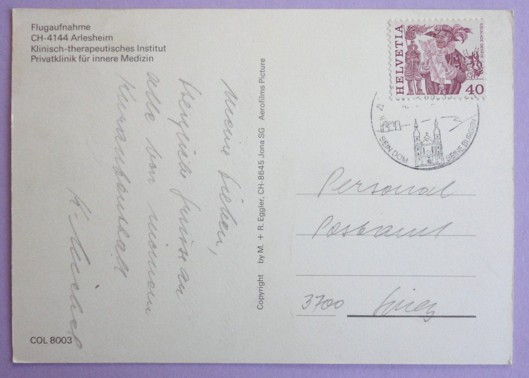 Cartes postales: Arlesheim, Flugaufnahme – Défectueux à Fétigny par Billy2miny 1