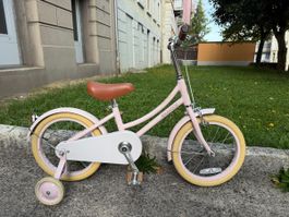Vélo enfant Banwood rose avec petites roues état usage