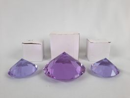 3 Glaskristalle violett