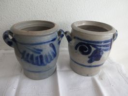 2 alte Schmalztöpfe / Hafen je 1.5 Liter