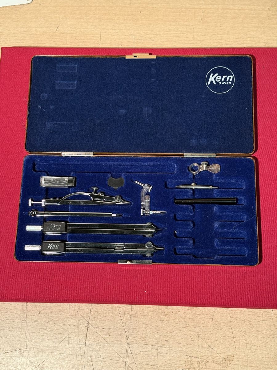 Compassi: Vintage Kern Swiss Precision Compass Set with Case! – Usato da Lausanne venduto da vas_cdb2 1