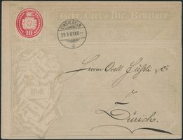 1877 - Ganzsache - Tübli Brief - Benziger - Einsiedeln SZ