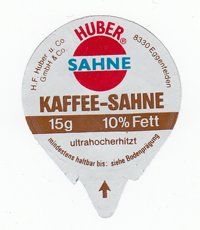 Coperchi dei cremini per caffè: Deutschland, Einzelstück Huber H-Nr.37  hellblau – Usato da Burgdorf venduto da veieli20