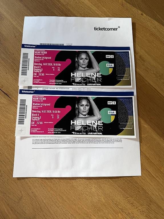 Biglietti: Helene Fischer Konzert 14.07.26 – Usato da Uetikon am See venduto da lgr_yv2c 1