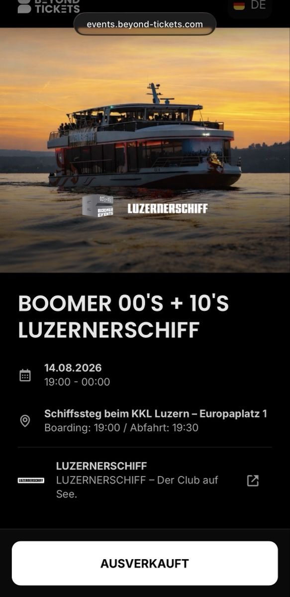 Biglietti: Schiff Party Luzern – Nuovo e nell'imballaggio originale da St. Niklausen LU venduto da DanielFernandes18