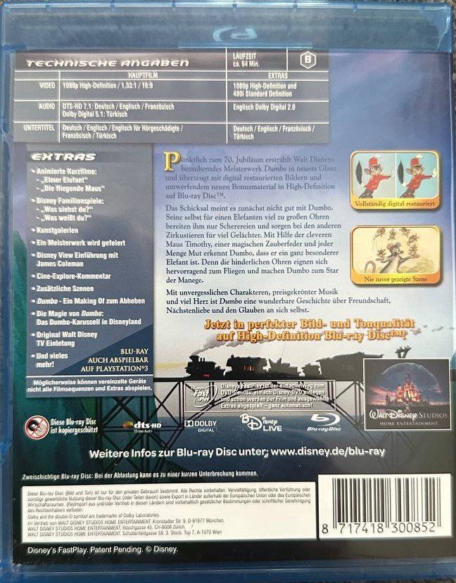 Tutti i DVDs: 2x Disney Dumbo Blu-ray Top Zustand – Usato da Beringen venduto da Mantafisch1 1