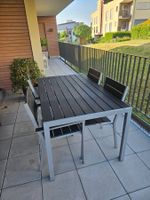 Gartentisch Aluminium mit Holzimitat Platte