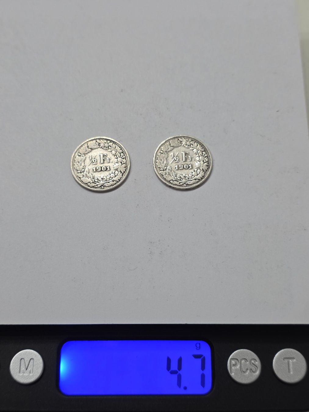 Tutti le monete: 50 Rappen 2 Stück 1901 – Usato da Scherzingen venduto da Benjanil