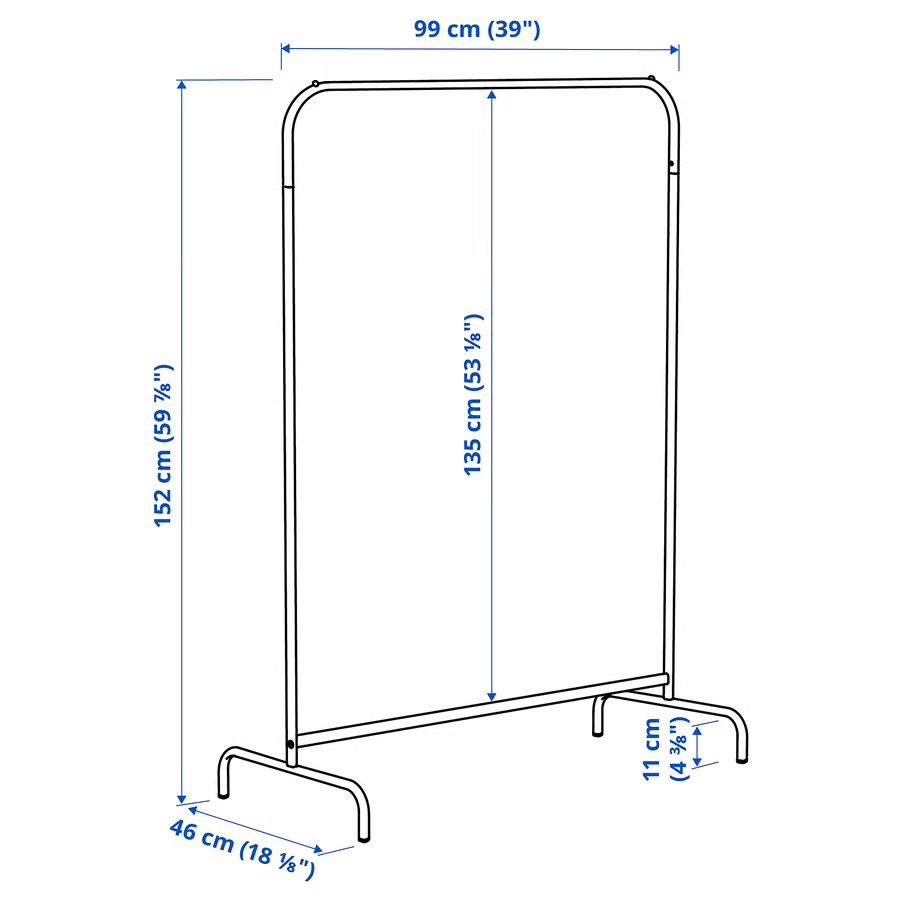 Ikea Fixations: IKEA MULIG Clothes rack, white 99x152 cm – D'occasion à Zürich par daria_m 5