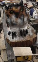 Holz Eule - Handgeschnitzt - Dekoration für den Garten