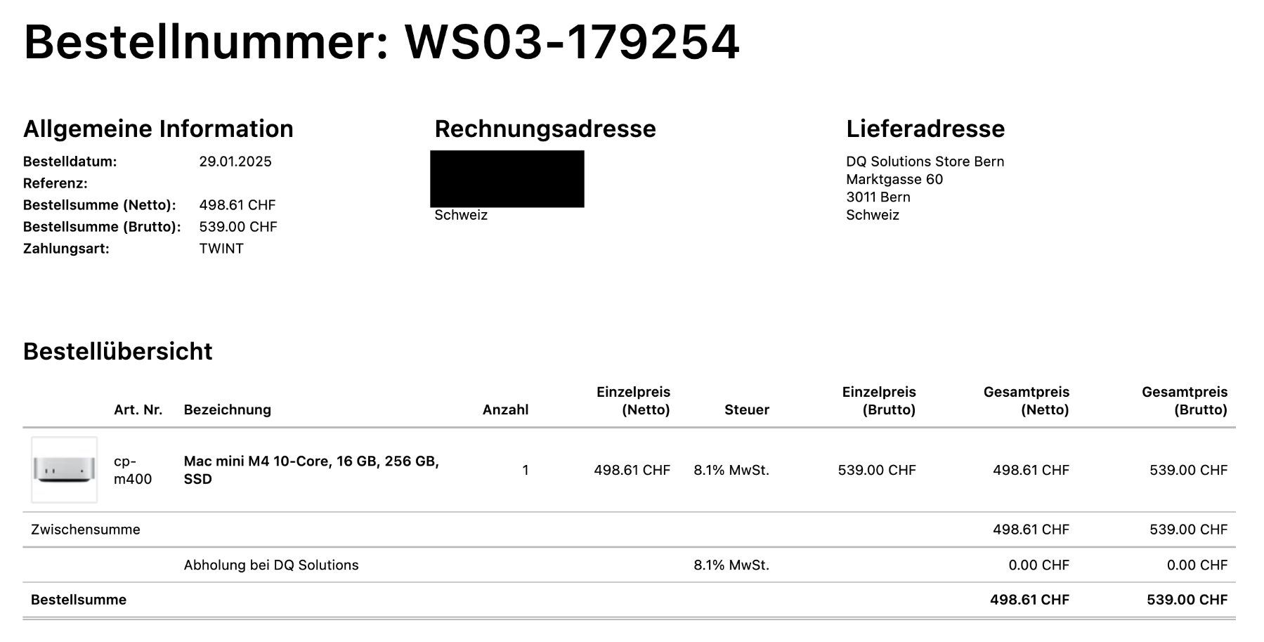 Apple PCs: Apple Mac Mini M4 16GB RAM 256GB SSD – D'occasion à Bern par somebuyer 5