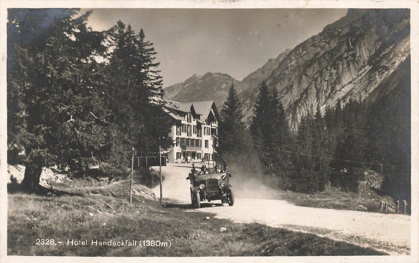 Ansichtskarten: Guttannen Hotel Handeggfall Auto belebt Oldtimer – Gebraucht aus Biasca von Blenio71