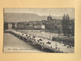 Genève - Pont du Mont-Blanc - belebt - Kutschen