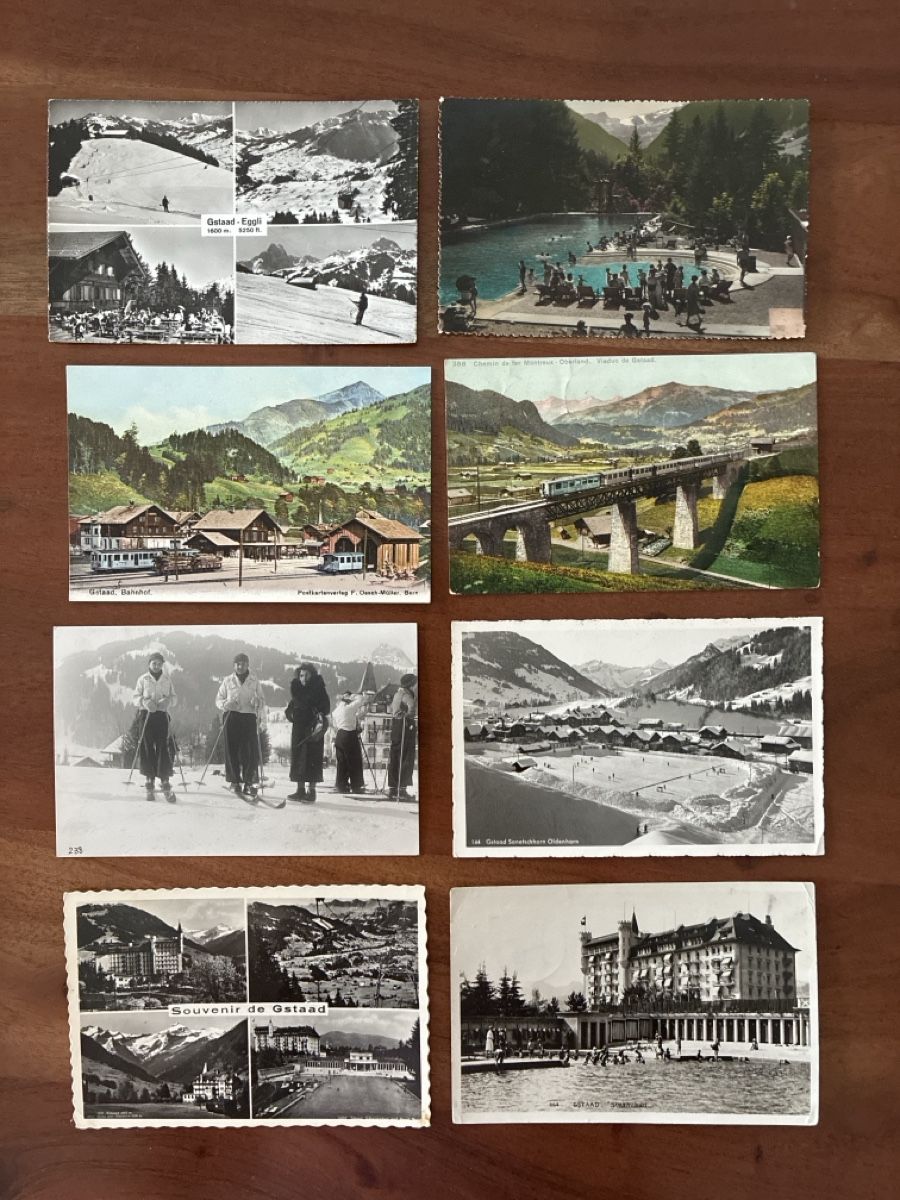Cartoline postali: 8 Ansichtskarten Schweiz von Gstaad BE – Usato da Oftringen venduto da Cla.vD.74