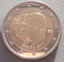 SPANIEN - 2 EURO 2014 - THRONWECHSEL - JUAN CARLOS + FELIPE