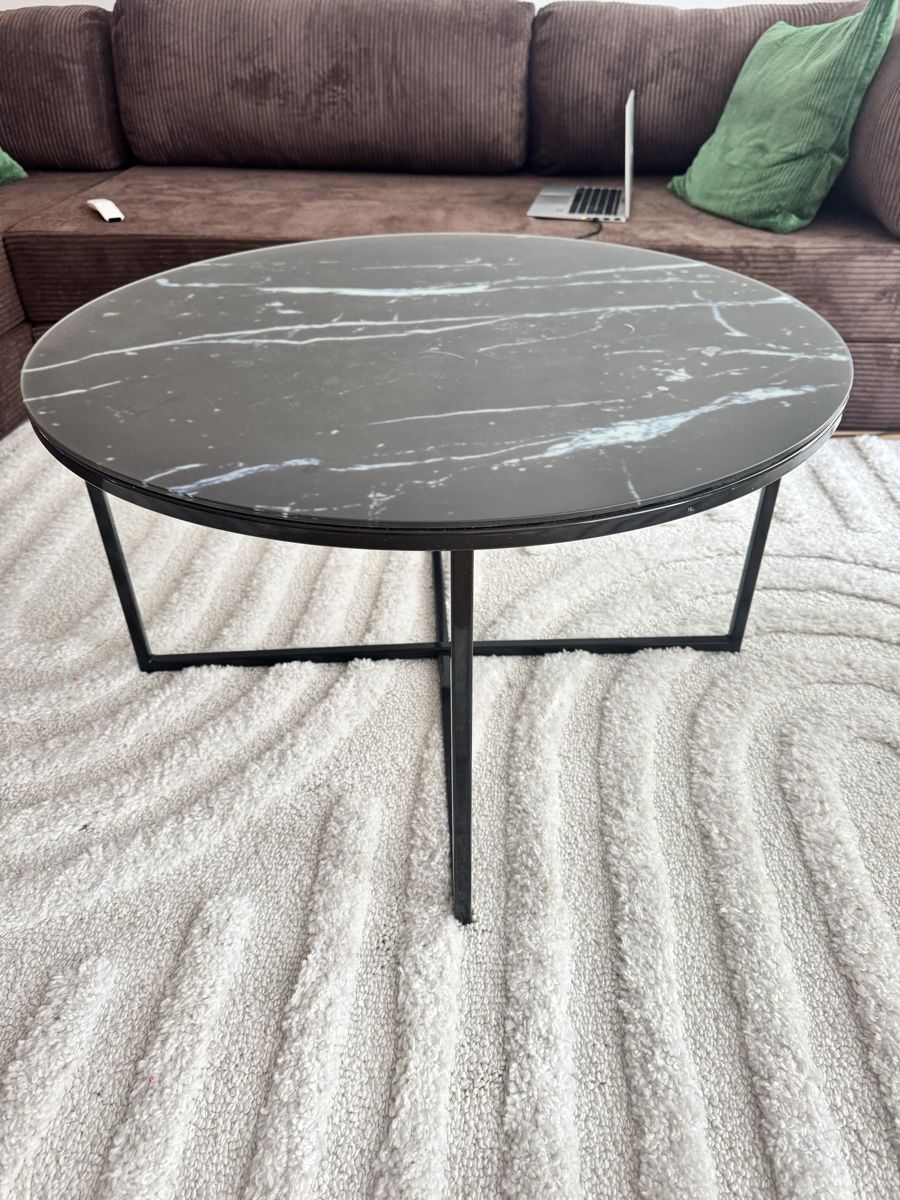 Tavoli: Round Coffee Table Black Marble Look Metal Frame – Usato da Zürich venduto da hau_k5rl