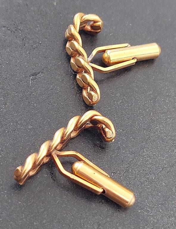 Gemelli: Boutons de manchettes dorés – Nuovo e nell'imballaggio originale da Tschugg venduto da Cob56 1