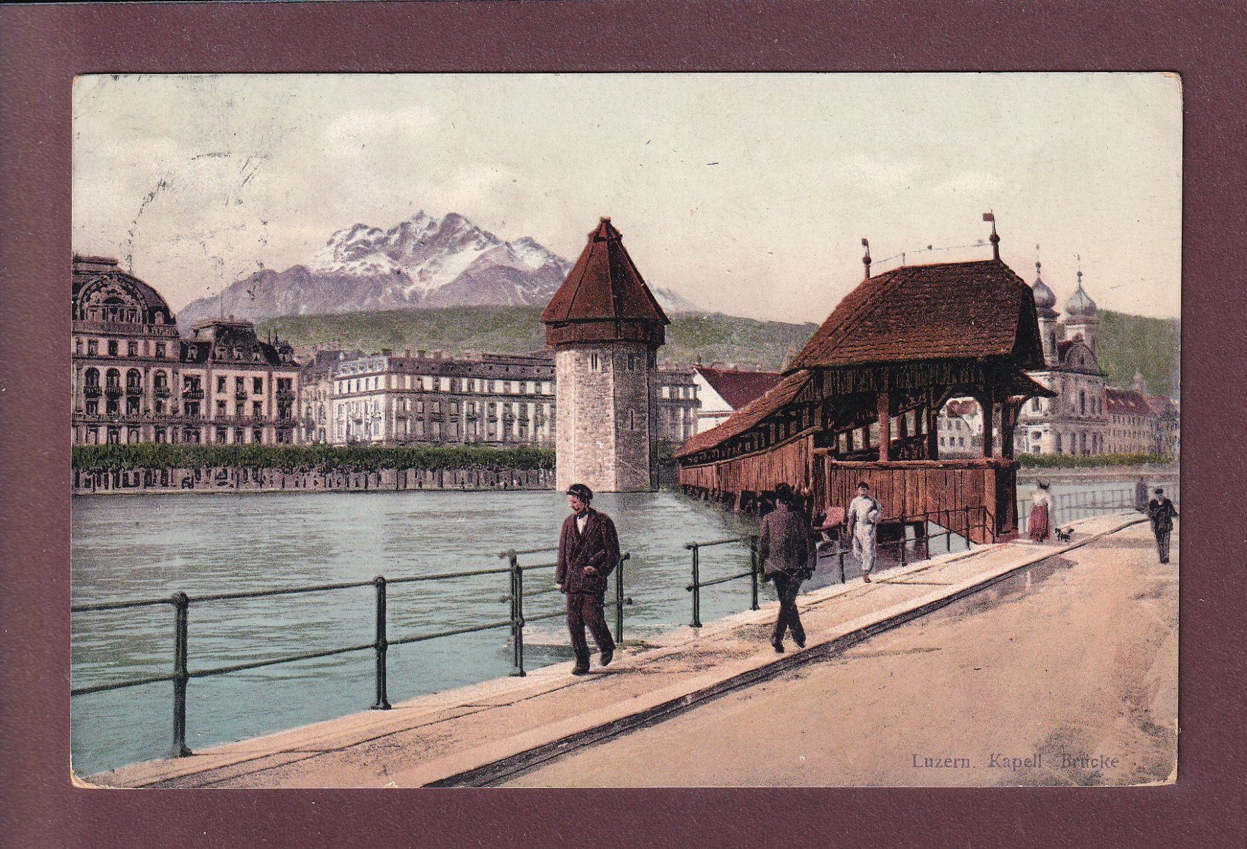 Cartoline postali: LUZERN - Kapellbrücke - 1911 – Usato da Pully venduto da nicecards