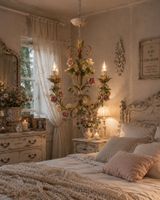 Süsse alte antike shabby chic Lampe Kronleuchter Rosen
