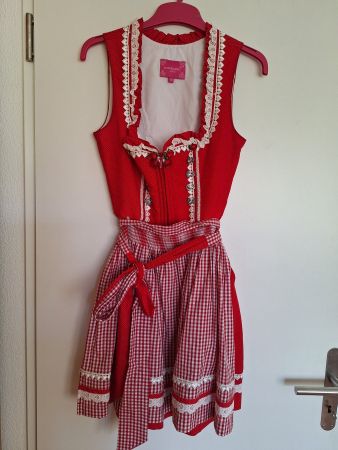 Dirndl Krüger Madl rot weiss gepunktet Grösse 36