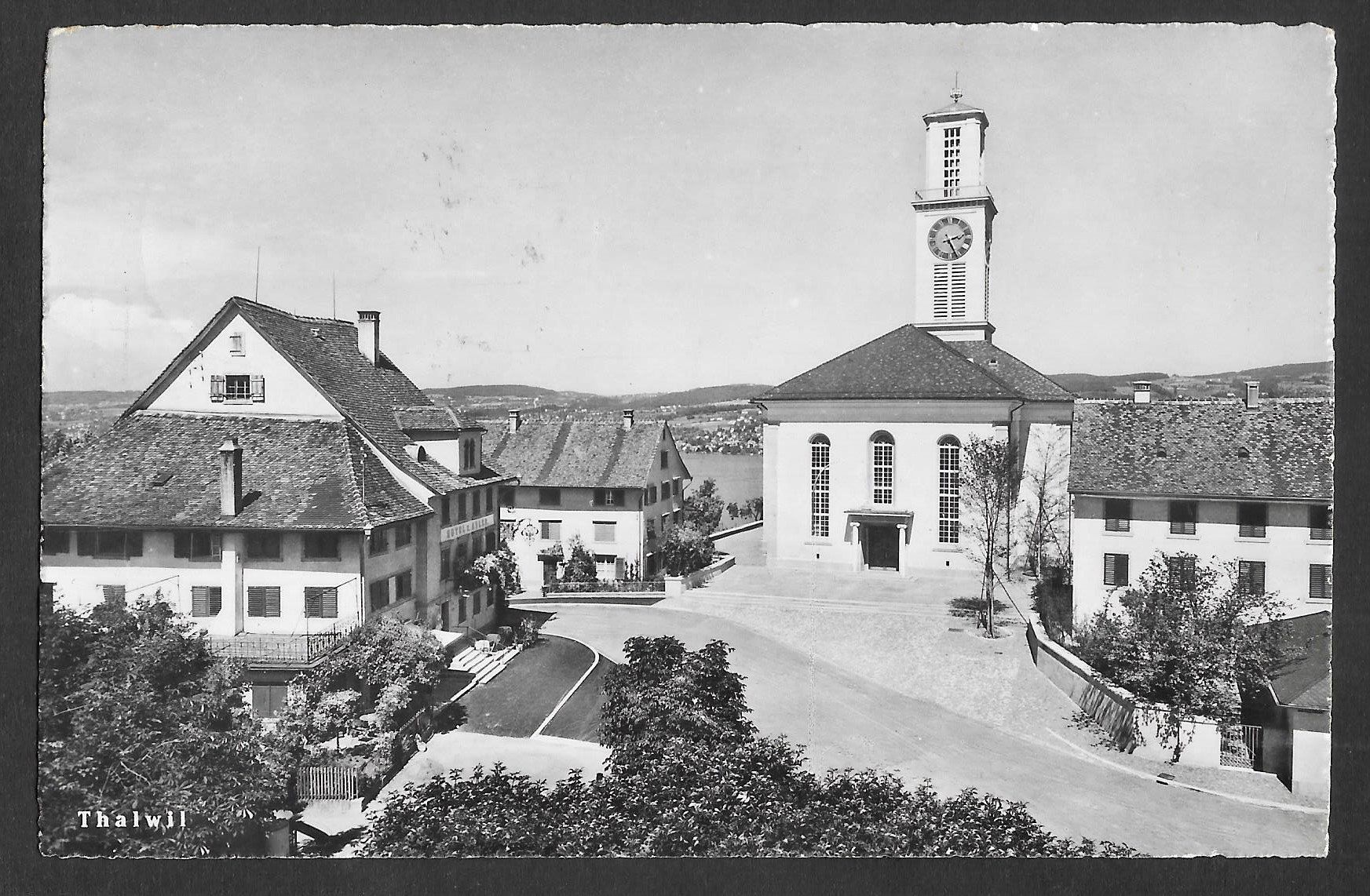 Cartoline postali: Thalwil Teilansicht mit Kirche – Usato da Olten venduto da clotaldi