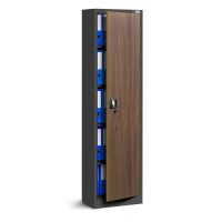 Aktenschrank Büroschrank 185x45x40cm - Anthrazit/Holzoptik