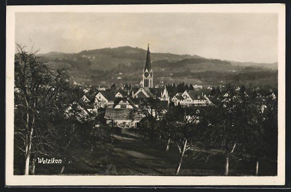 Ansichtskarten: AK Wetzikon, Teilansicht mit Kirche – Gebraucht aus Berlin von bartko-reher