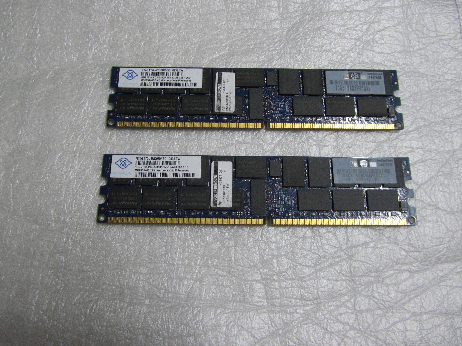 Hewlett Packard Memoria / RAM: 2x 4GB PC2 Memory Ram-HP – Usato da moosseedorf venduto da RTN10 1