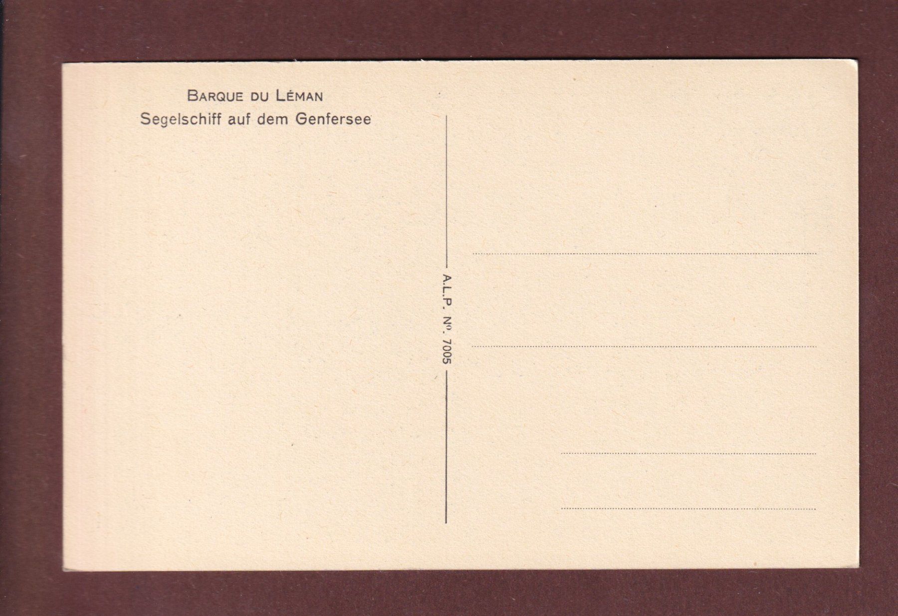 Cartes postales: LAC LEMAN - Barque – D'occasion à Pully par nicecards-shop 1