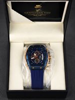 Luxus Herrenarmbanduhr Blau & Roségold – Premium Geschenkbox