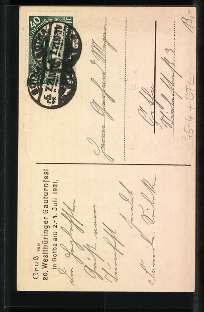 Cartes postales: Gotha, 20. Westthüringer Gauturnfest 19 – D'occasion à Berlin par bartko-reher 1