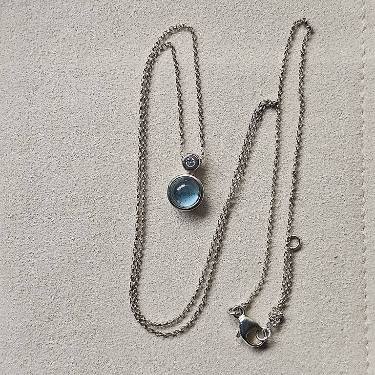 Catenine: Collier argent 925 avec Topaze et Diamant – Nuovo e nell'imballaggio originale da Orbe venduto da Adaline.64 1