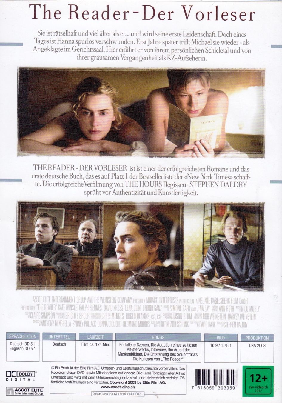 Tutti i DVDs: DVD: The Reader - Der Vorleser (mit Kate Winslet) – Usato da Tägerig venduto da fil_f8k6 1