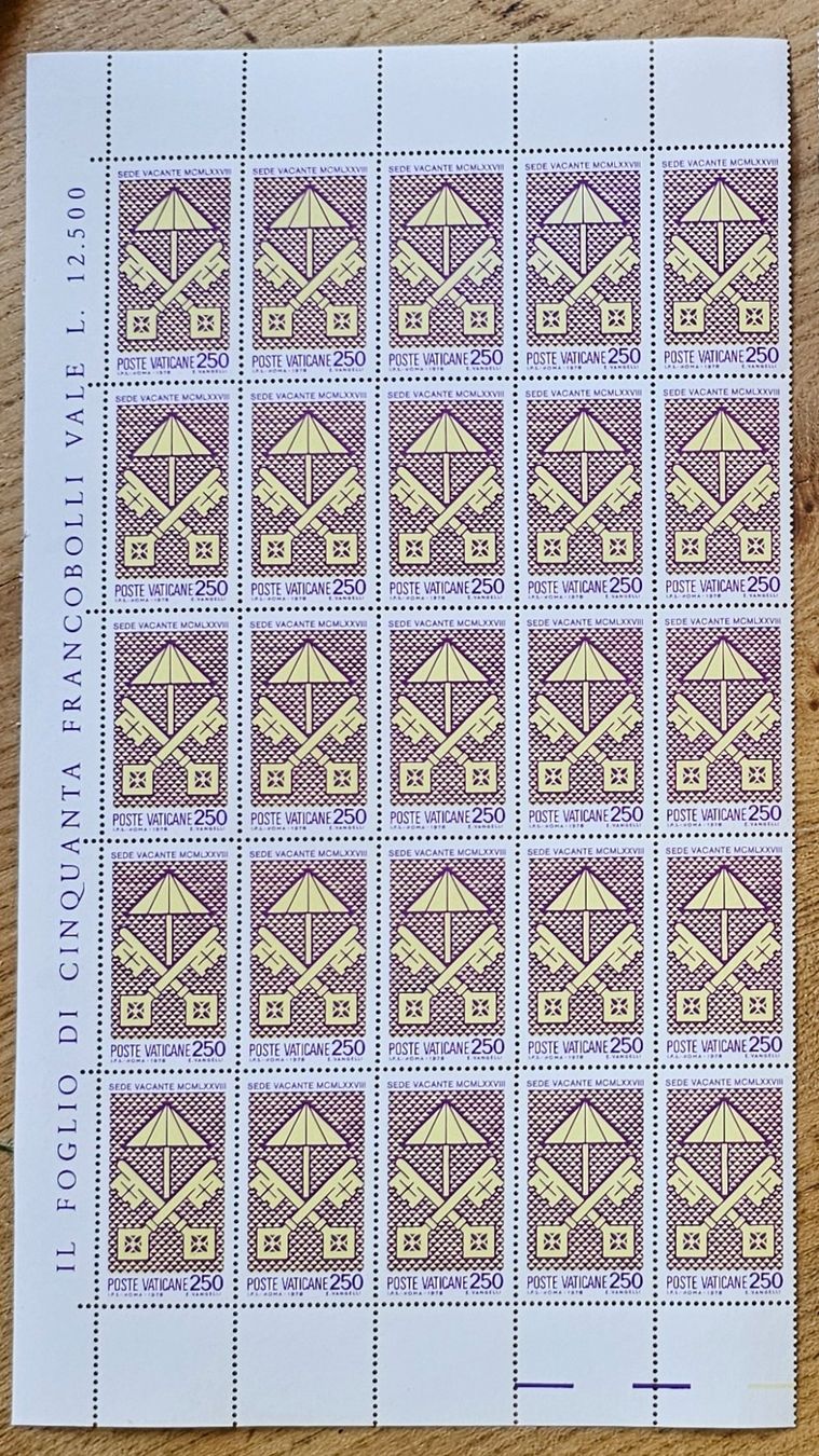 Tutti i francobolli: VATIKAN 25 Marken Bogen ** "Sede vavante" 1978 – Nuovo (secondo la descrizione) da Les Valettes venduto da Nuba1